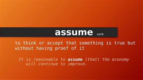 assume übersetzung|assume meaning.